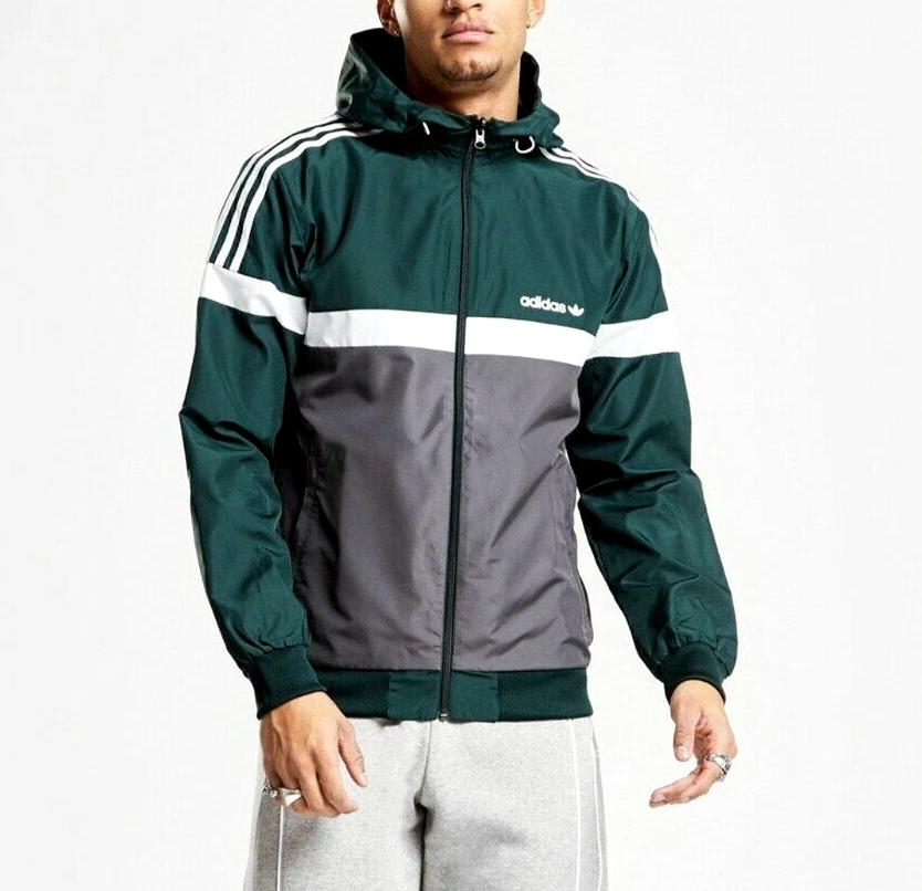 MED adidas Originals MEN S ITASCA REVERSIBLE HOODED WINDBREAKER