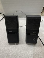 Bose Media Mate Computer Speakers Black Pair With All Chords - Tested Working
