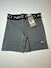 Nike Pro Girls kids Sz XL  Dri-Fit Spandex/Compression Shorts  Gray NWT