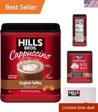 Delicious English Toffee Instant Cappuccino Mix - 16oz, Quick Easy Indulgence