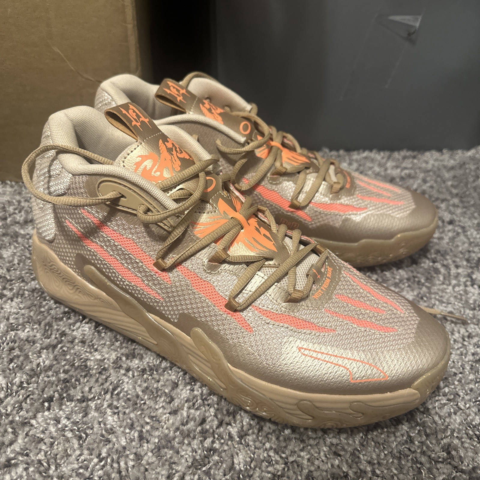 Puma MB.03 US 12 Men's Gold/Peach - LaMelo Ball 