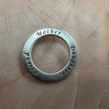 925 Sterling Silver Round Mother Daughter Friend Pendant Chain Necklace Dainty