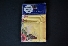 Set of 2 NWT VTG Ralph Lauren Standard Pillowcases Brooke Flor Yellow JM26 6