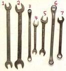7 DIFFERENT VINTAGE CRAFTSMAN WRENCHES ca.1940:  BY WILDE, MOORE, BILLINGS, ETC. — photo 1