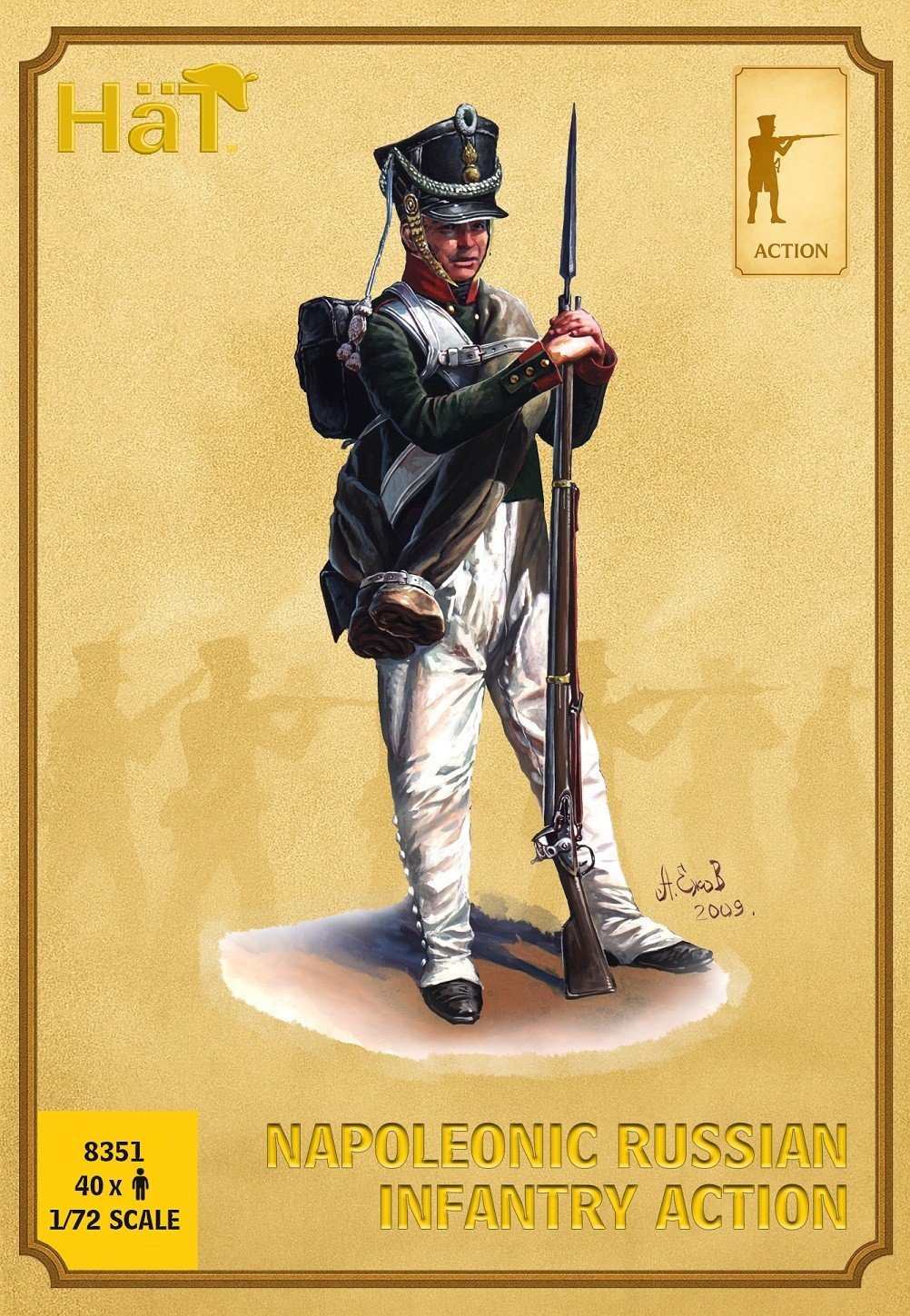 Hat Industrie 1:72 Scale Napoleonic Russian Infantry (Action) Miniatures - 8351