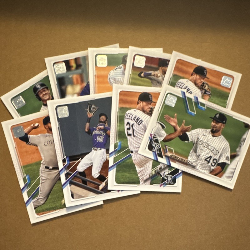 Topps Colorado Rockies 2021 Series 2 9-Card Lot MLB Freeland Bard Story Rodgers