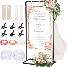 Wedding Welcome Sign Stand, Adjustable Welcome to our Wedding Sign Holder wit...