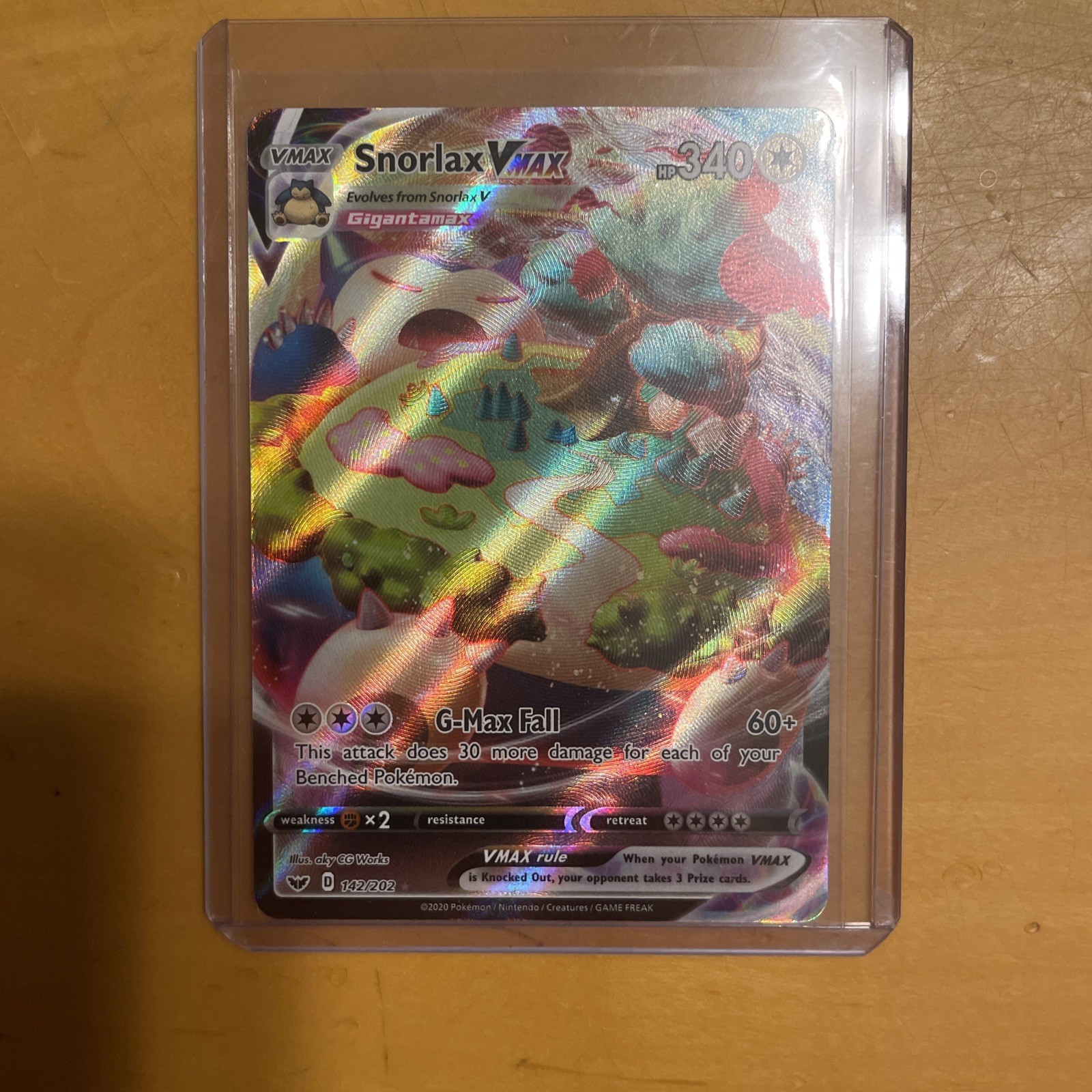 Pokémon TCG Snorlax VMAX 142/202 Sword & Shield Base Set - NM
