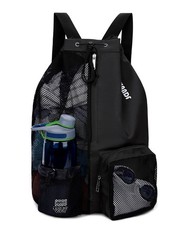 Swim Bag Mesh Drawstring Backpack Wet Pocket Swimming Gym Workout Gear