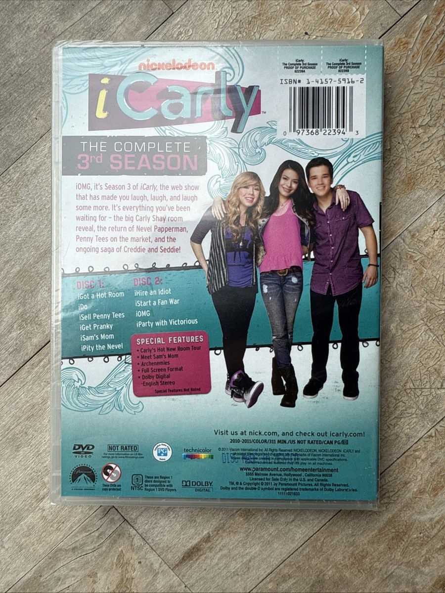 Icarly: the Complete 3rd Season (DVD, 2010) for sale online