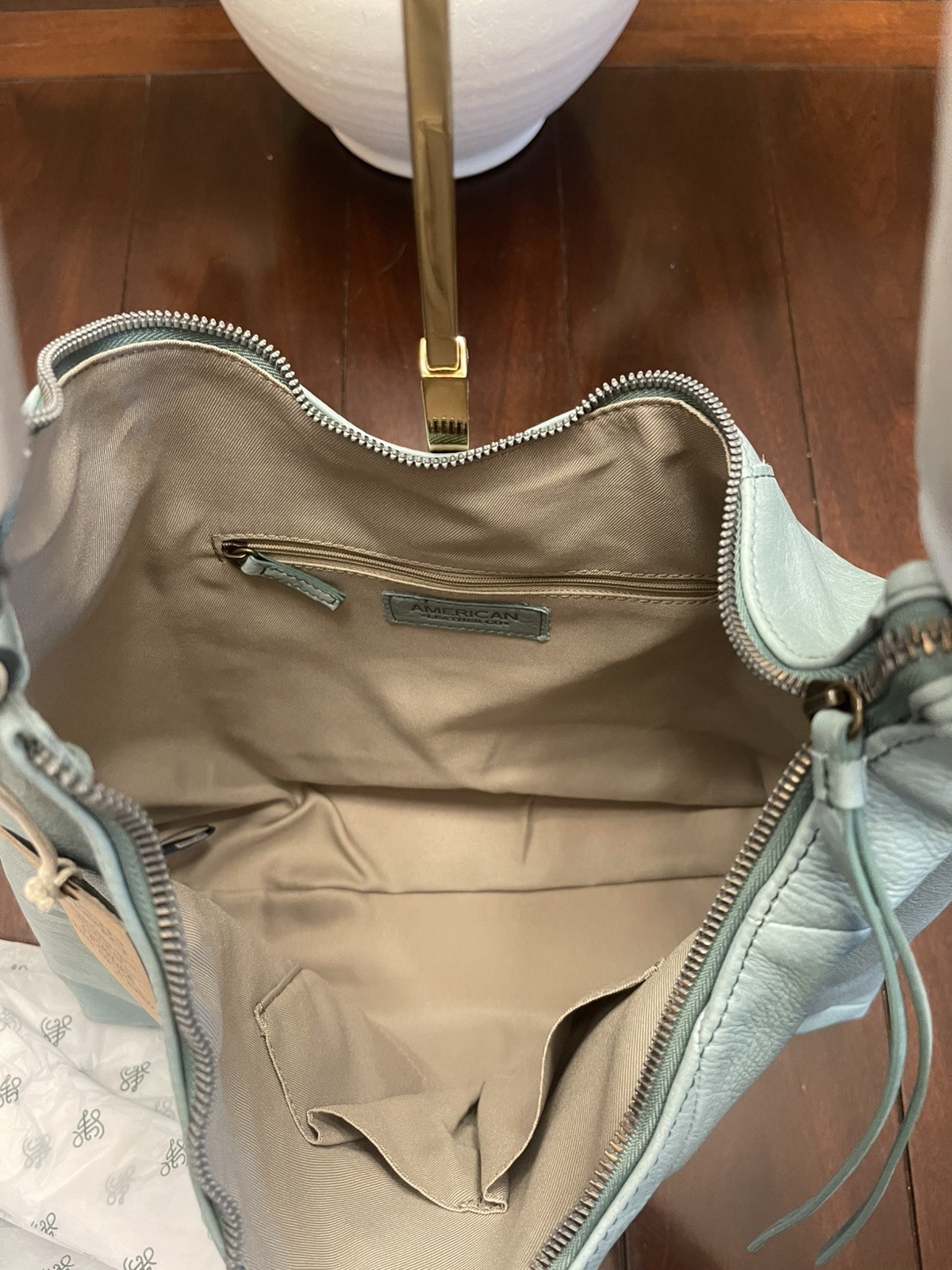 American Leather Co Leather Cobb Hobo Bag | Soft Teal (MSRP $175.00) Beautiful 