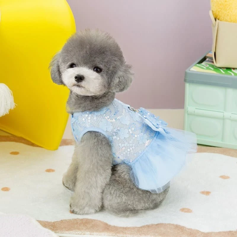 Saia para Cachorro Princesa Saia Gaze Colorida Pomerânia Pelúcia Bichon Roupas para Filhotes - Imagem 4 de 4