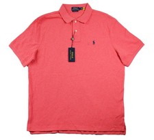 Polo Ralph Lauren Mens Polo Shirt L Classic Fit Short Sleeve Cotton Red 110 NEW