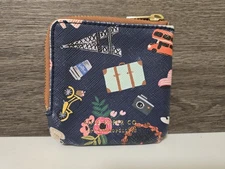 Rifle Paper Co. for Anthropologie Zip Coin Pouch 4" Change Purse Travel Paris NY