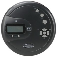 Black Portable CD Player w/ FM Radio, ESP, BBS  Headphone Jack