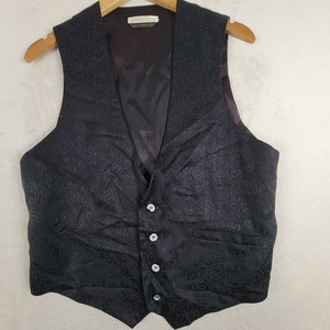 Carrot & Gibbs Black Pure Silk Formal Wedding Prom Vest  Men's Small