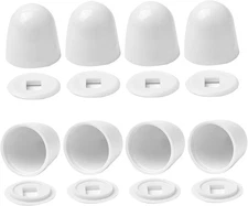 8Packs Universal Toilet Bolt Caps, Round Plastic Push-On Toilet Bowl Bolt Cap...