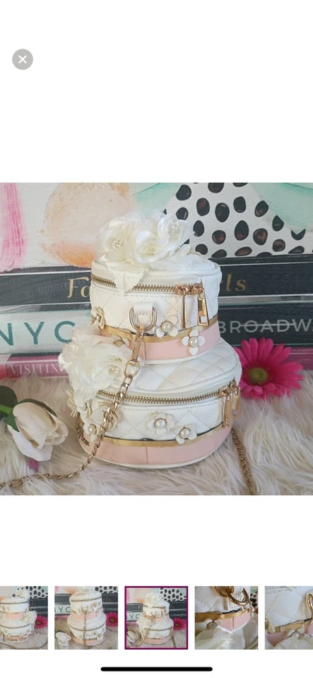 RARE Aldo Wedding Cake Crossbody Two Tier Bag Purse Amazing - Image 3 of 4
