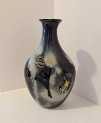Elodie Holmes Shadow Dancer Art Glass Vase 2009 Santa Fe Glass Artist