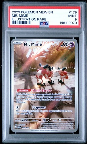 2023 POKEMON MEW EN-151 ILLUSTRATION RARE #179 MR. MIME PSA 9