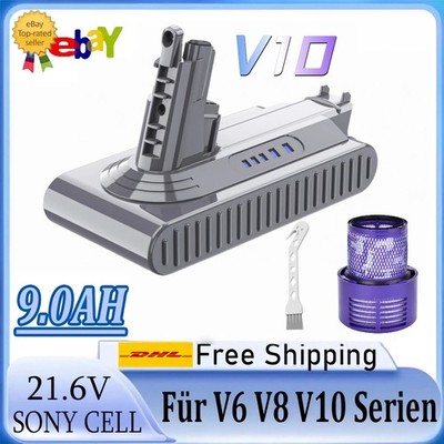 9Ah Akku Für Dyson V6 V8 V10 Absolute Staubsauger Professional Ersatzakku+Filter