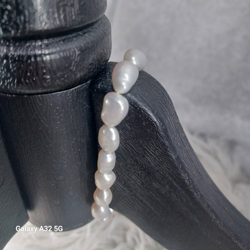 Oval Freshwater Pearl Bracelet, Bridal Pearls, White Pearls Oval Pearls