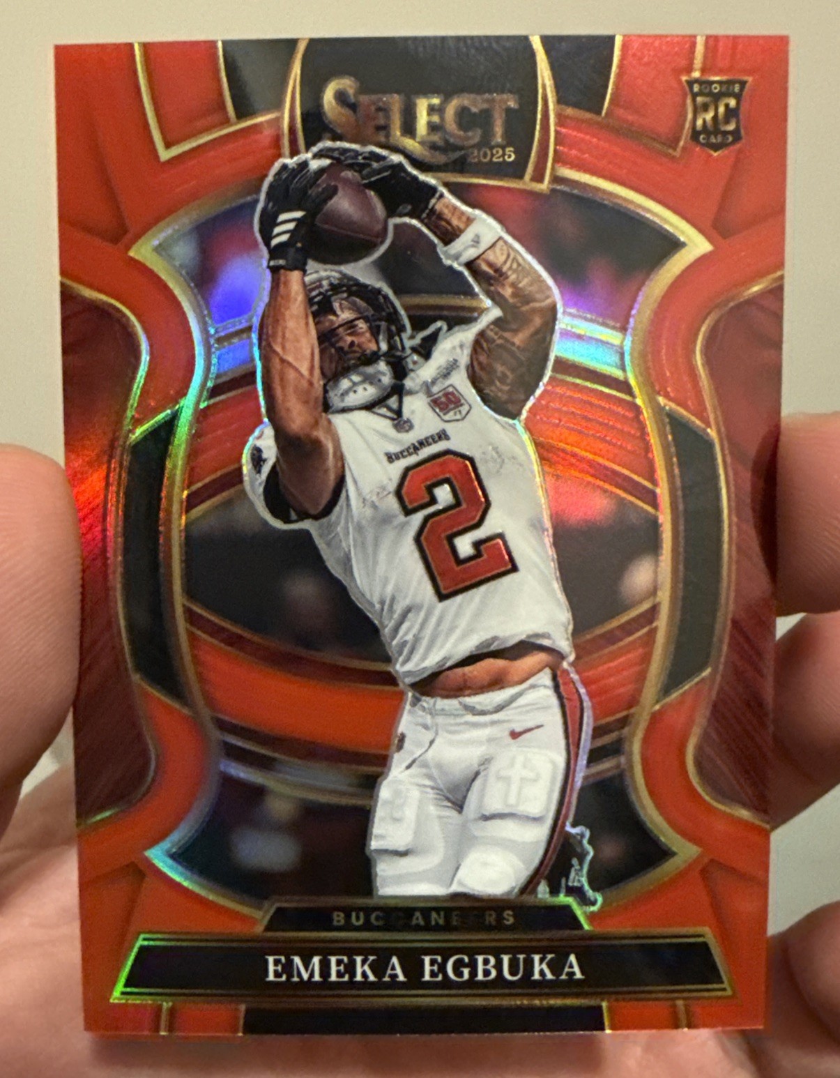 2025 Panini Select Emeka Egbuka Red Prizm /99 #37 SP RC Buccaneers Rookie