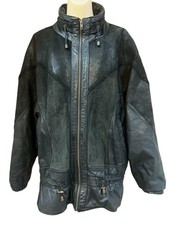 Winlit Vintage 90s Rocker Leather Jacket L Distressed Grunge Punk Moto Alt Edgy