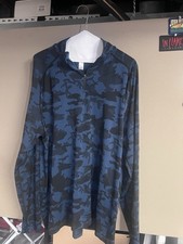 UnRL Fairway Men  s Blue/Black Camo 1/4 Zip Mock Neck Polyester Knit XL NWOT
