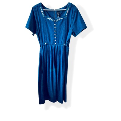 Erika Vintage Denim Short Sleeve Dress L