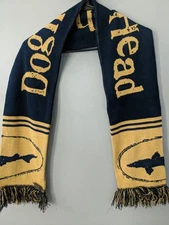 Dogfish Head Logo Knit Scarf Navy and Gold