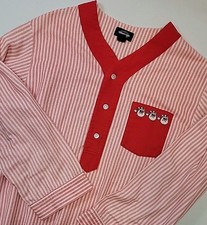 Vtg Towncraft Christmas Long Sleep Shirt Santa Candy Cane Stripe S/M USA Made