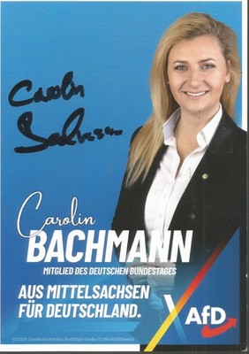 Carolin Bachmann  Politikerin  handsigniert