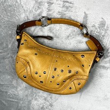 Coach Hobo Handbag Studs Mustard Color Leather