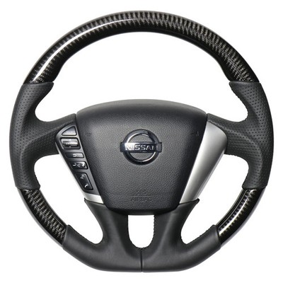 REAL SOFT D SHAPE BLACK CARBON BLACK EURO STITCH STEERING WHEEL NSC-BKC-BK
