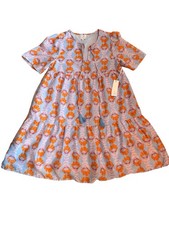 J. Marie Women's Floral Lavender & Orange Lined Shift Dress Size XS NWT