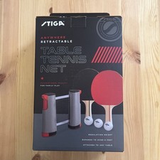 Stiga Retractable Take-Anywhere Table Tennis Set w/1 Net 2 Paddles 3 Balls New