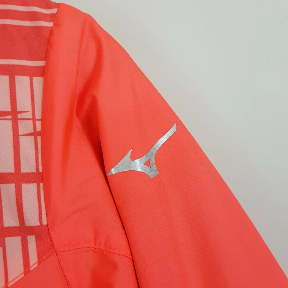 MIZUNO | Chaqueta cortavientos de neón con capucha y cremallera para mujer [Talla M o AU 12] Foto 4 de 4