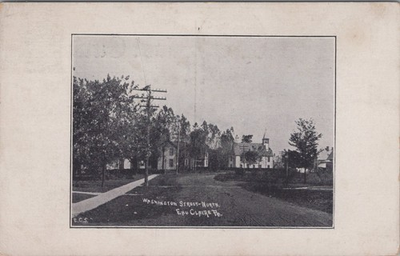 #ad Washington Street North Eau Claire 1913 Church Steeple Parker#x27;s Landing Postcard $9.95