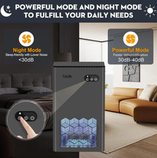 ToLife Dehumidifier 95oz 1000sqft Auto Shut Off 7 Colors Quiet LED TZ-C2 Gray