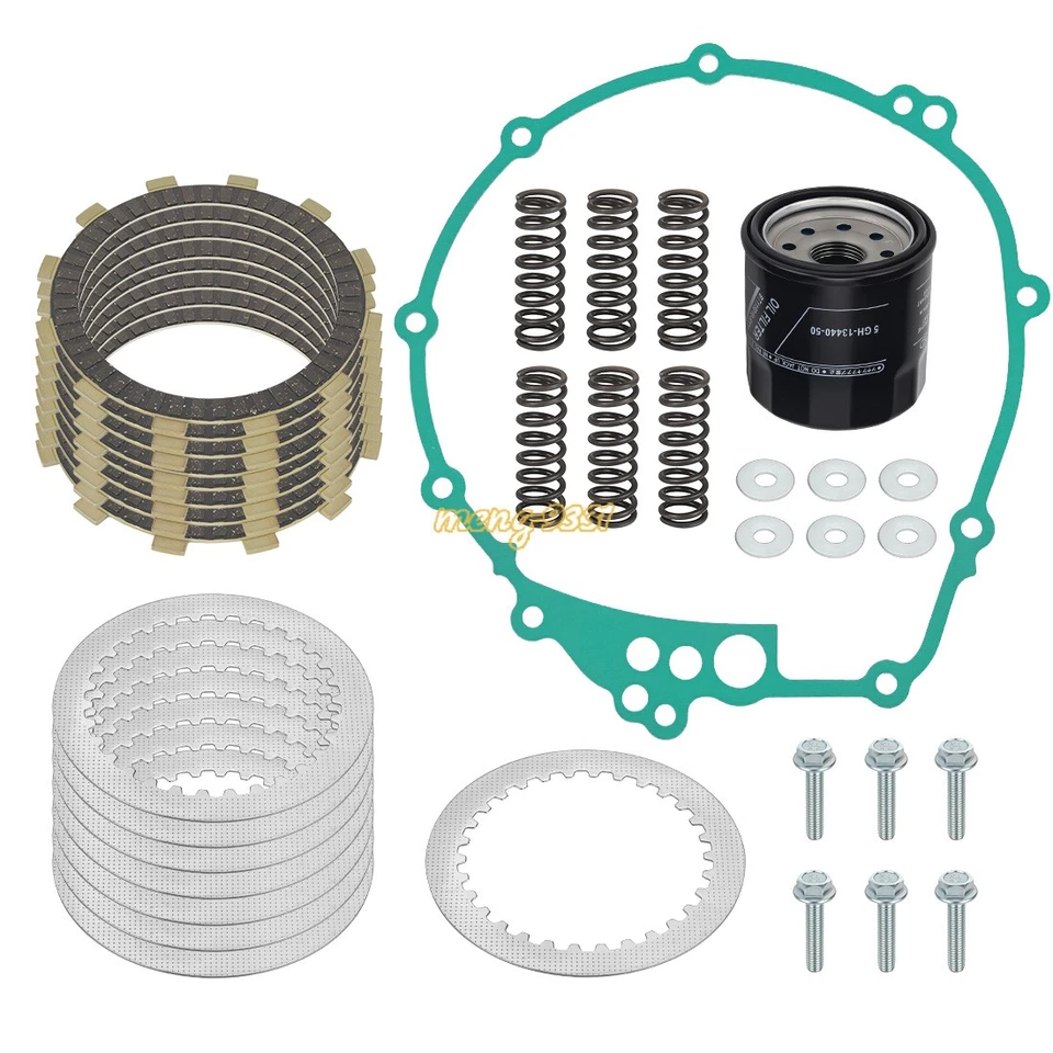 Kit de filtro de aceite de fricción y placa de acero de embrague para Yamaha YZF-R6 R6S FZ6 2003-2009 Foto 2 de 4