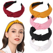 Knotted Headbands For Women Wide Non-Slip Top Knot Hair Accessories 5 PCS