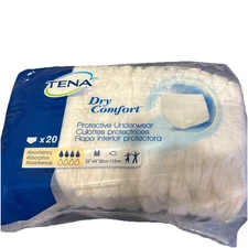 Tena 1 Pack of 20 Dry Comfort Protective Underwear Size M 34"- 44"