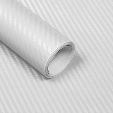 3d Carbon Fiber Vinyl Wrap White Car Wrap Film Roll With Air-release Technology