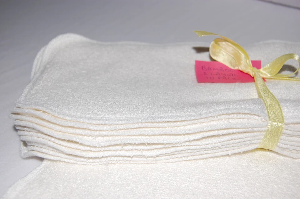 EASY PEASY Bamboo Nappy Boosters Pocket Nappy Insert pk 10! 2 layer night time boosters