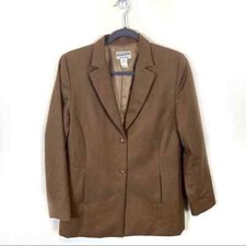 Pendleton Wool Women's Blazer Size 8 Career Vintage Brown Long Sleeves Collared