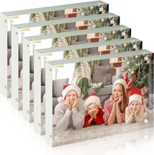 5 Pack Acrylic Picture Photo Frame Magnetic 5x7" Clear Free standing  5x7 Inch