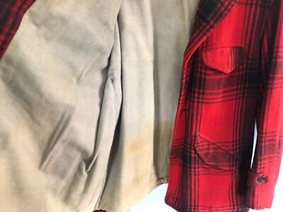1950s Soo Woolen Mills Red Plaid Wool Hunting Field Jacket