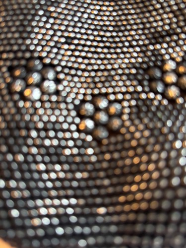 Vintage Perlen Geldbörse Bubble Bead 60er Jahre schwarz mit Silberschließer - Bild 2 von 4