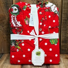 POTTERY BARN TEEN GRINCH FESTIVE PAJAMA SET, SIZE SMALL  RED CHRISTMAS